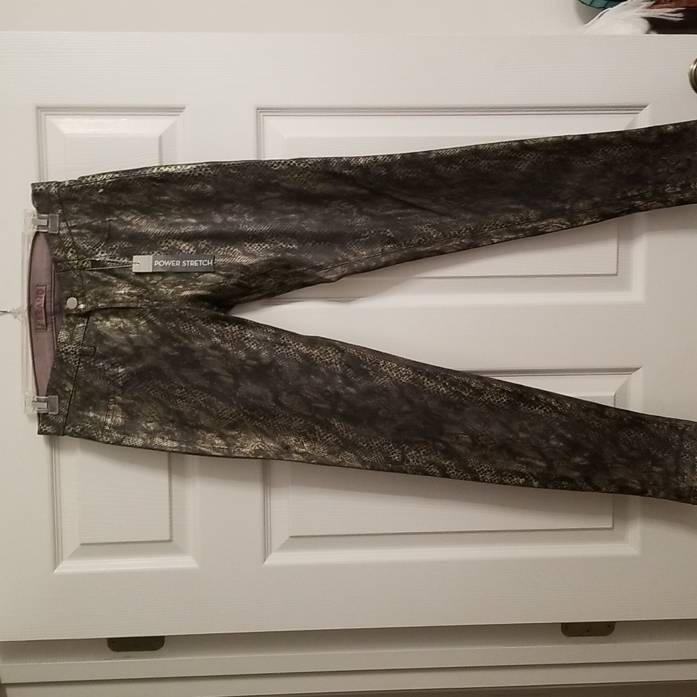 J brand metallic coating ,snakeskin pattern  ,jeans,size 29